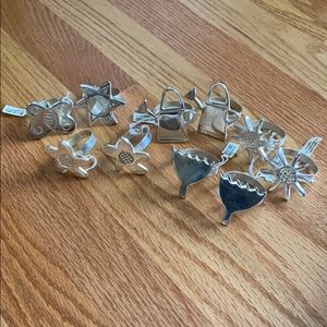 Crate and barrel metal napkin rings Flowers Spring